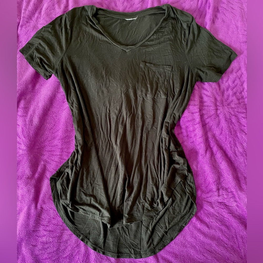 Classic Black V-Neck Women's Top